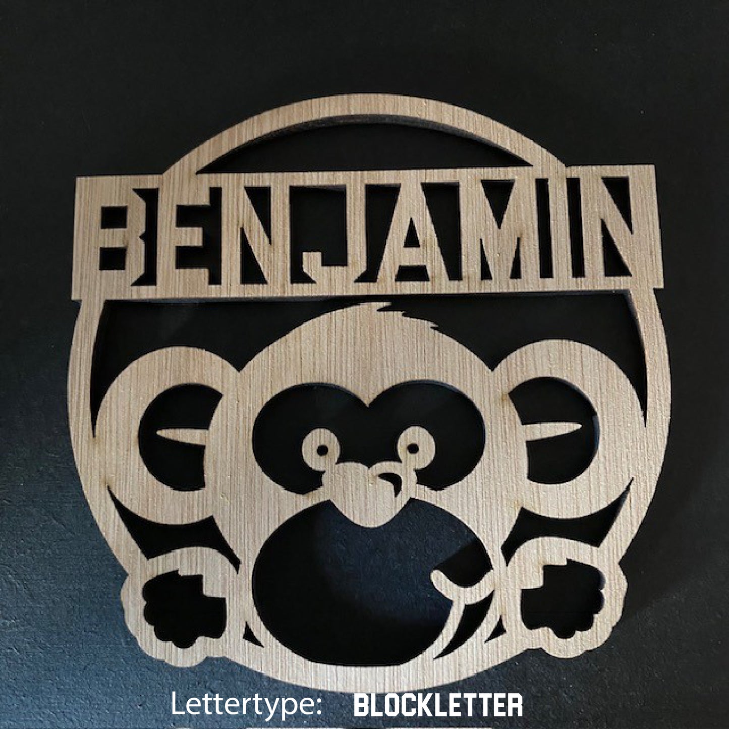 Decoratie met naam - Aap 3