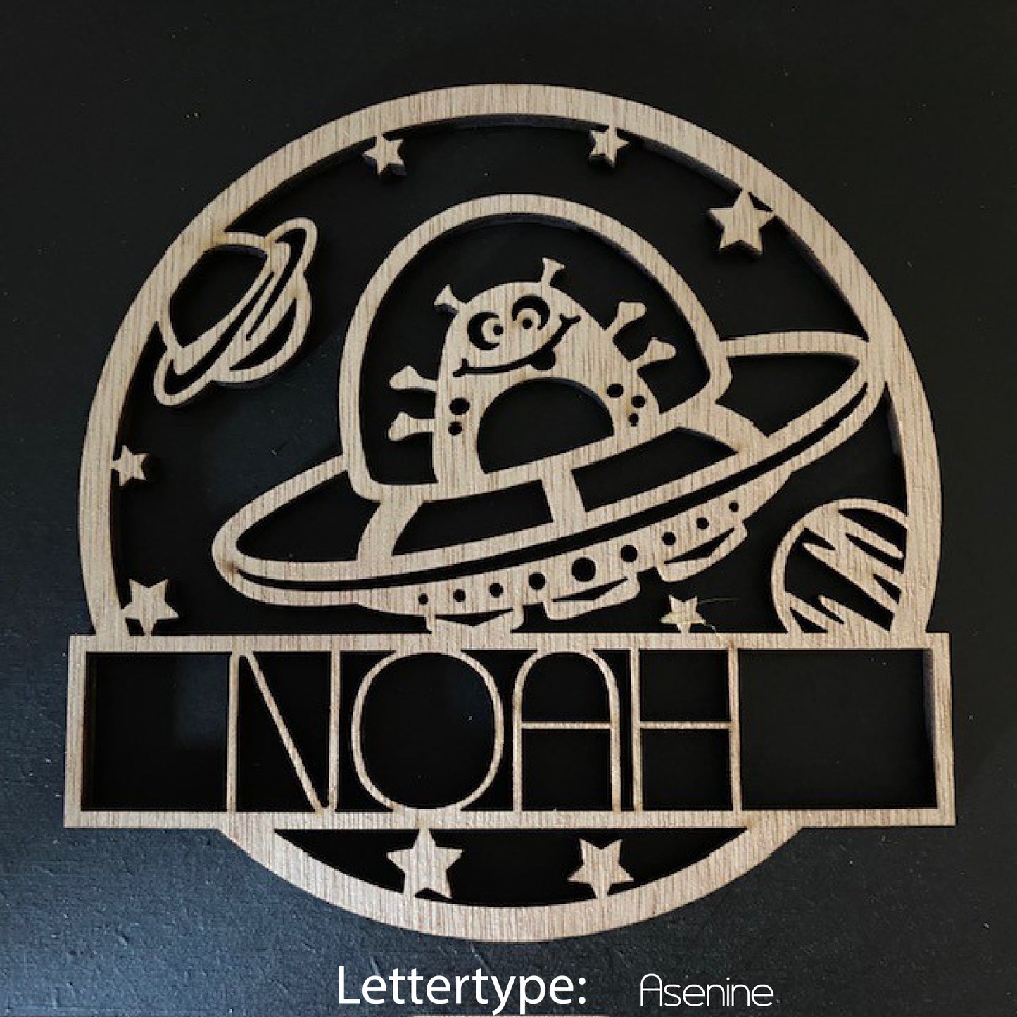 Decoratie met naam - Alien