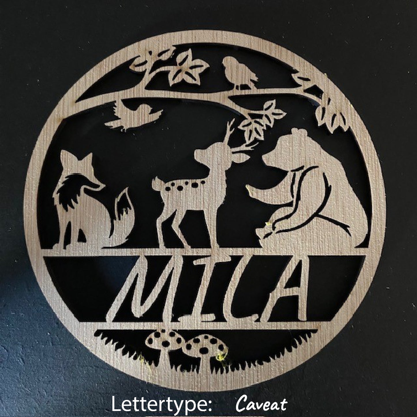 Decoratie met naam - Bosdieren