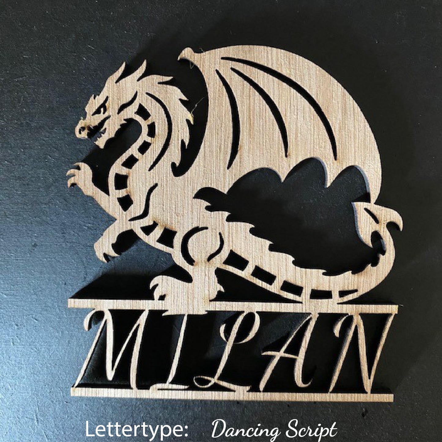 Decoratie met naam - Draak