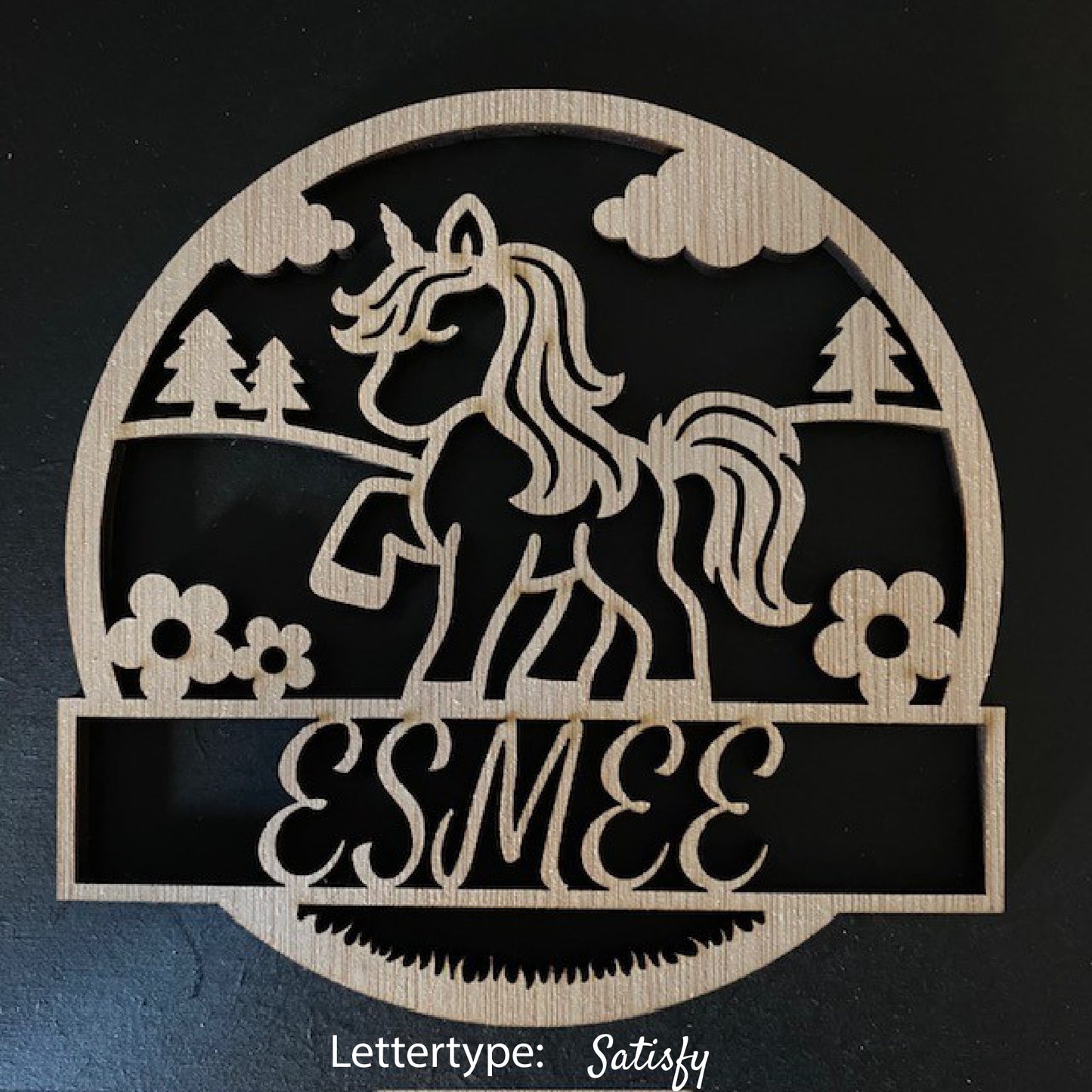 Decoratie met naam - Eenhoorn 1