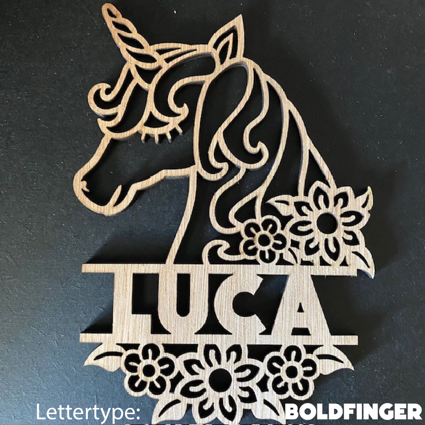 Decoratie met naam - Eenhoorn 2