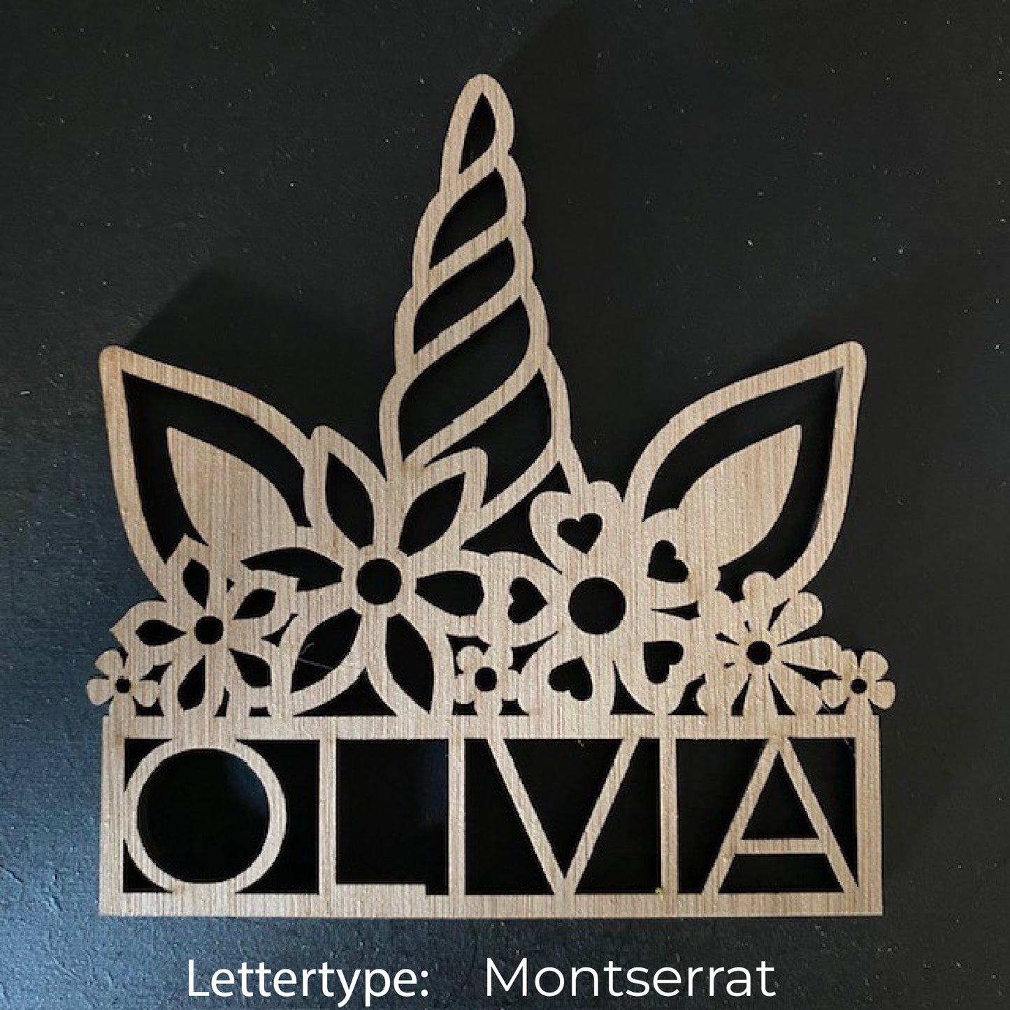 Decoratie met naam - Eenhoorn 3