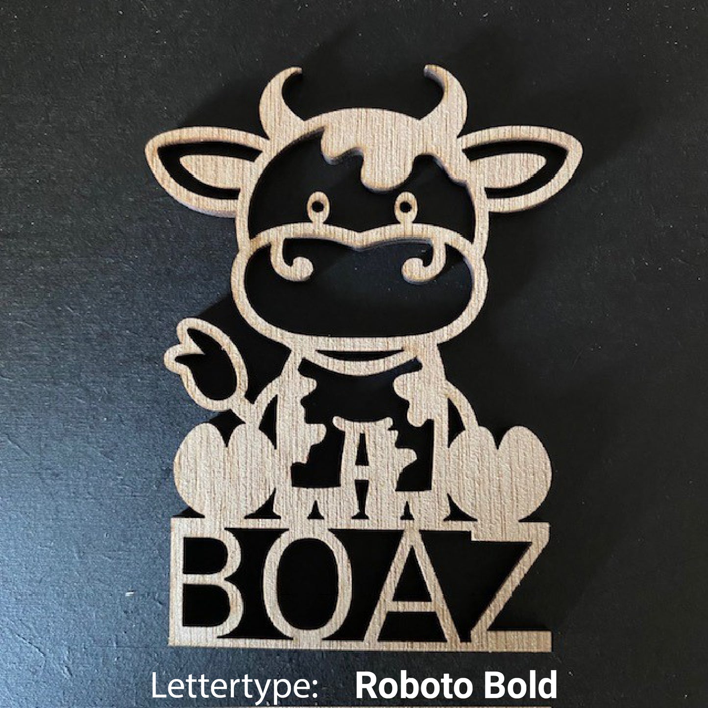 Decoratie met naam - Koe 2