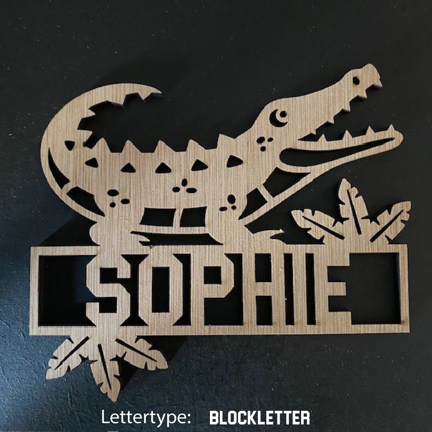 Decoratie met naam - Krokodil