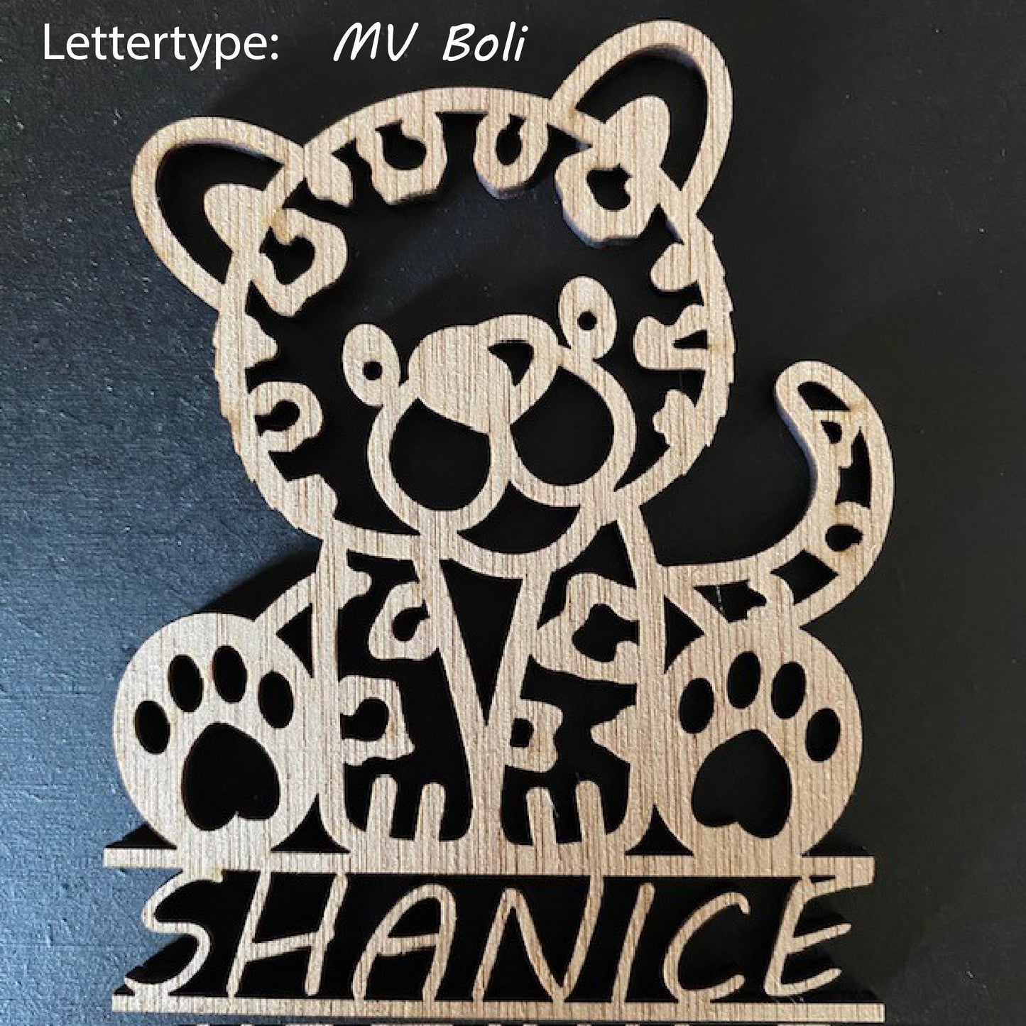 Decoratie met naam - Luipaard