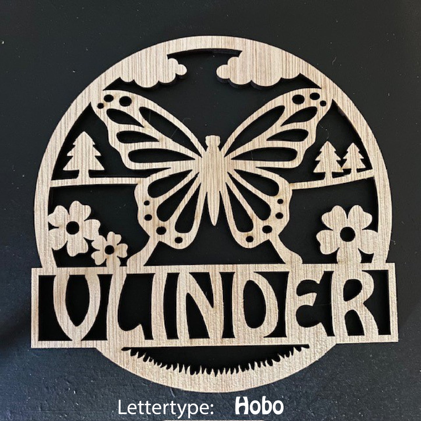 Decoratie met naam - Vlinder 1