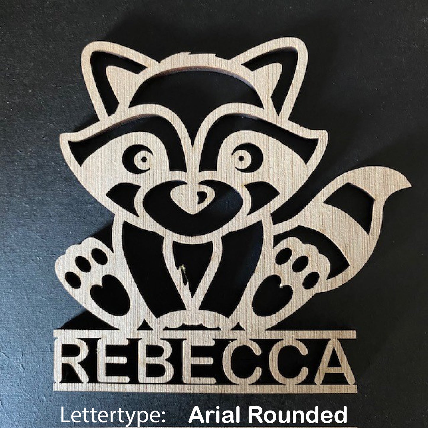 Decoratie met naam - Wasbeer