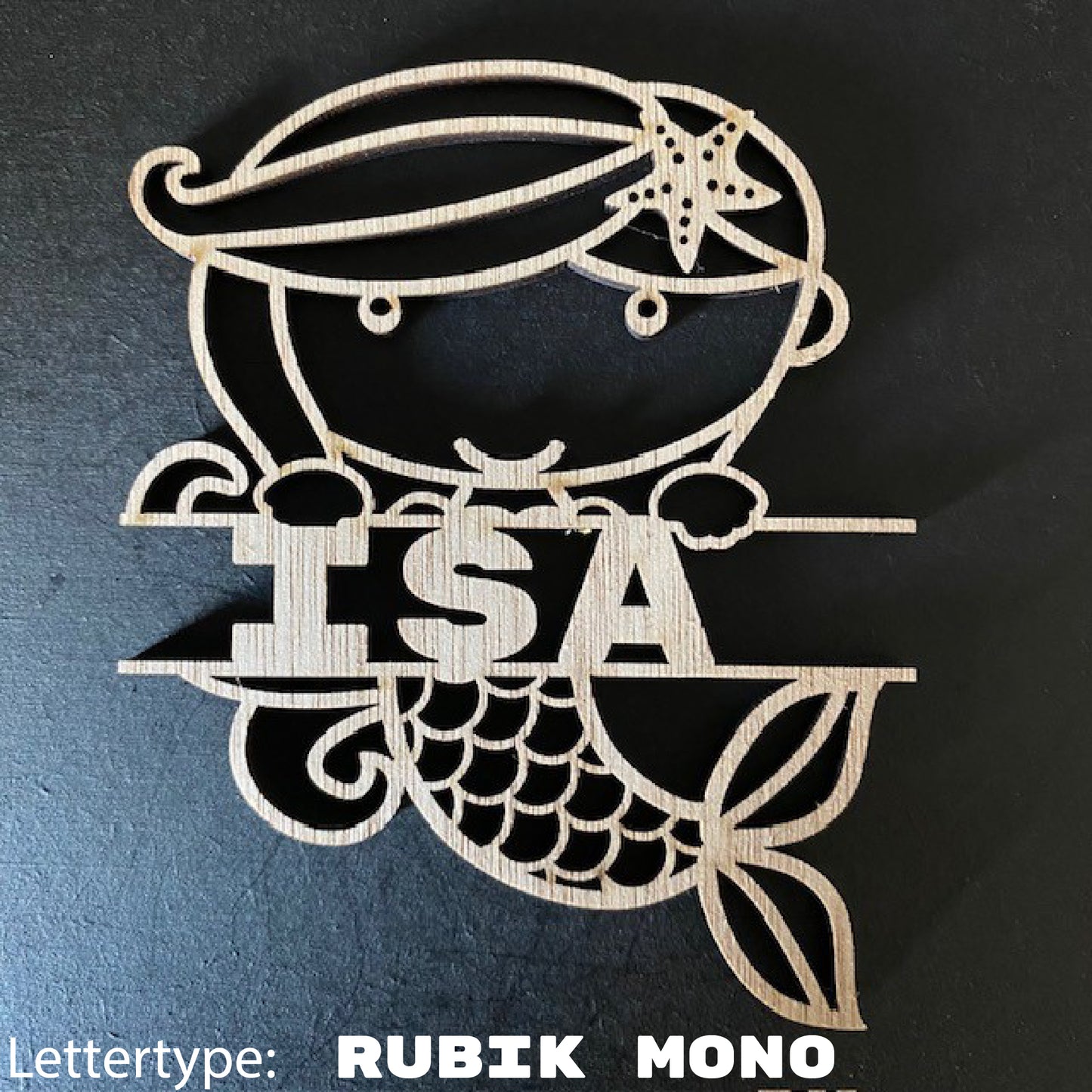 Decoratie met naam - Zeemeermin 3