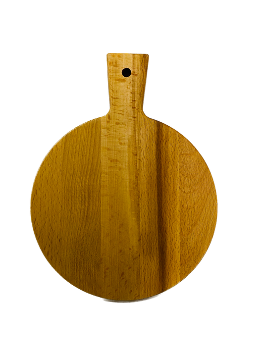 Borrelplank beuken rond met handvat 26,5x20cm