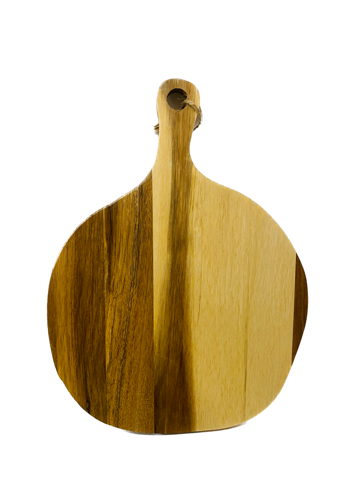 Borrelplank acacia rond met handvat 32x24cm
