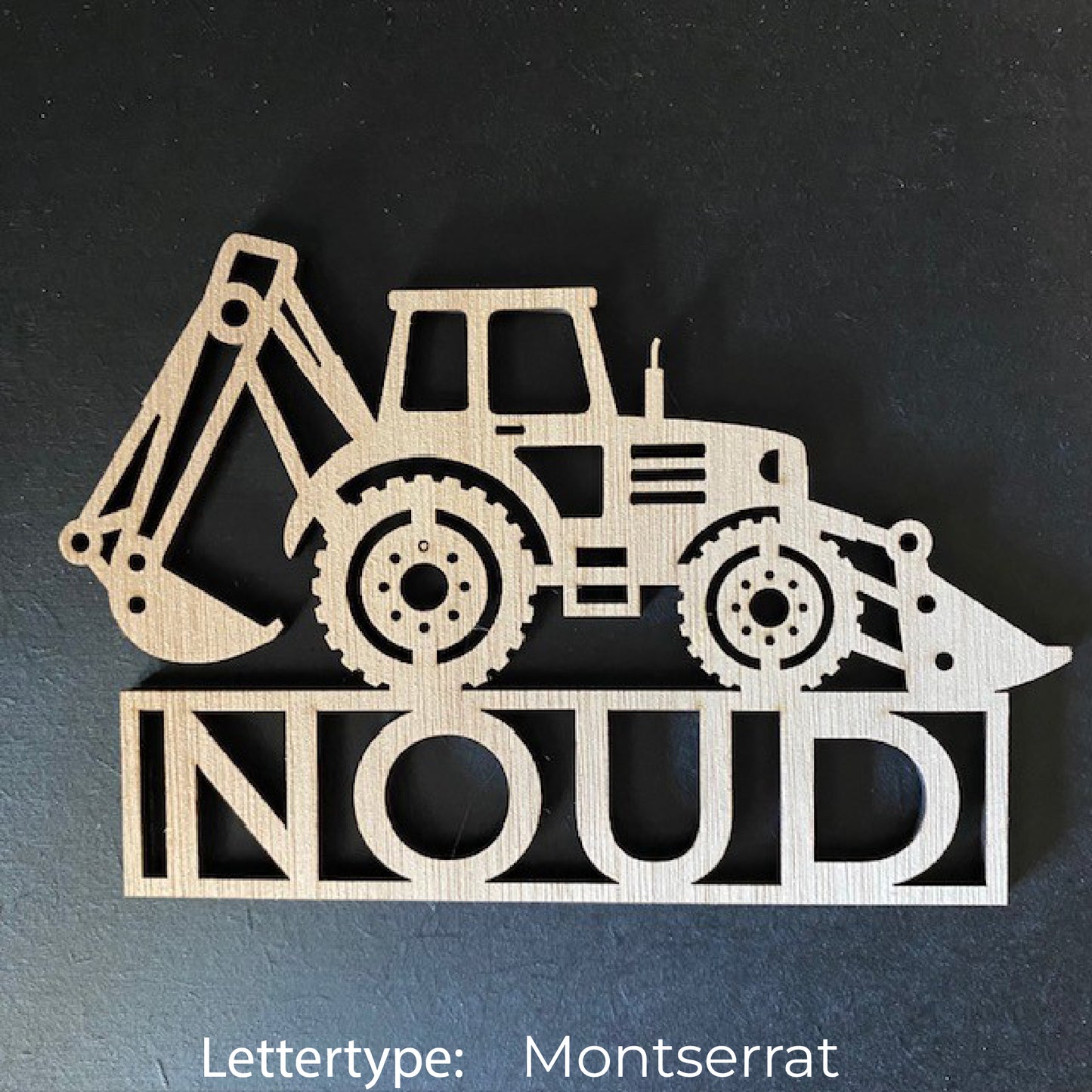 Decoratie met naam - Bouwmachine 2