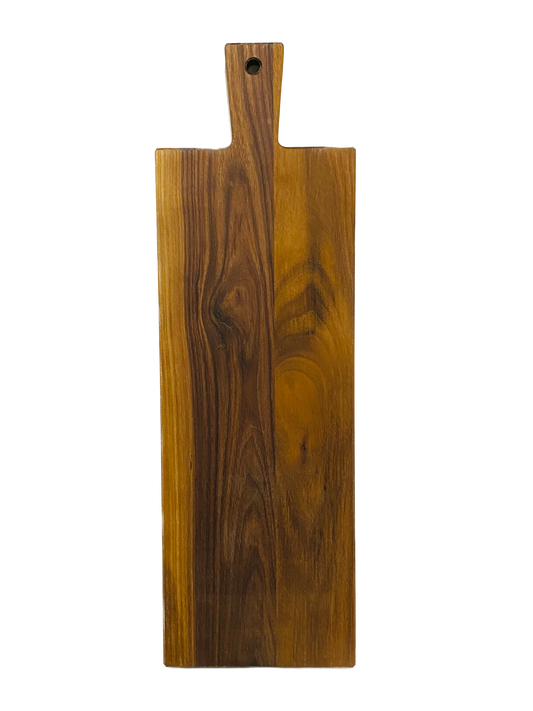 Borrelplank walnoten rechthoek met handvat 47x15cm