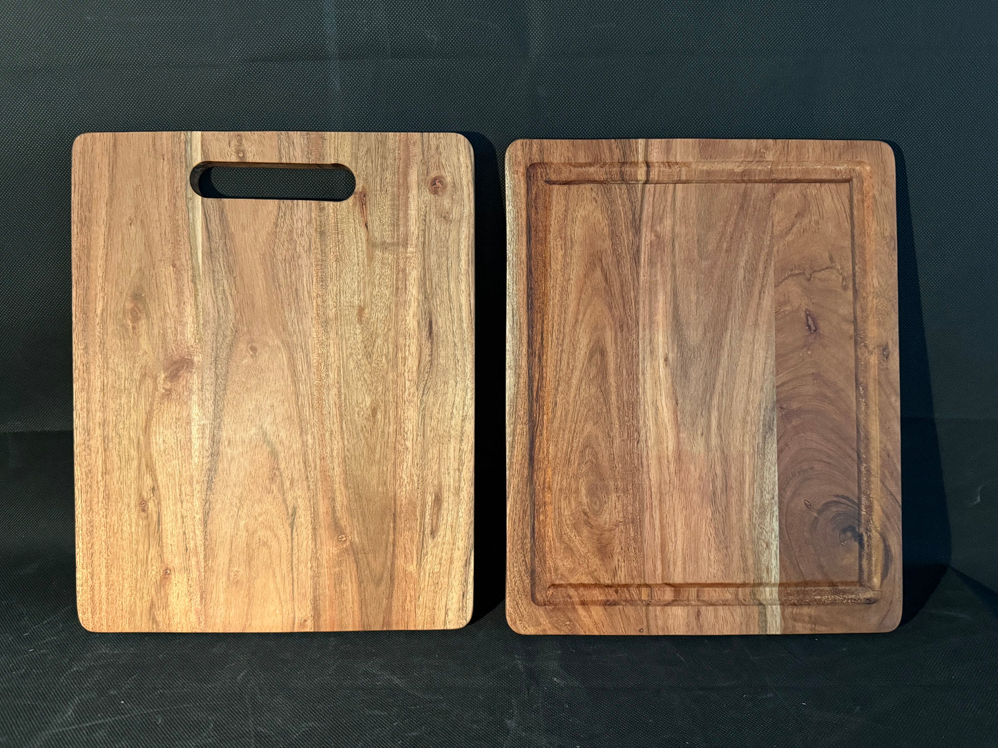 Borrelplank acacia rechthoek met/zonder handgreep 32x25x1,4cm