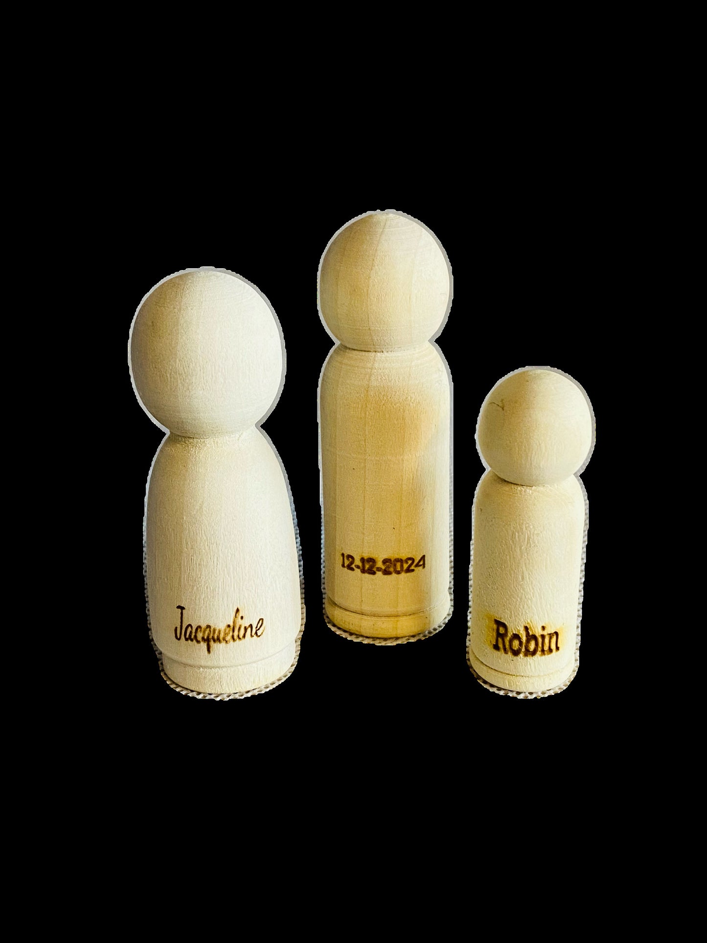 Houten poppetjes 50 of 65 mm