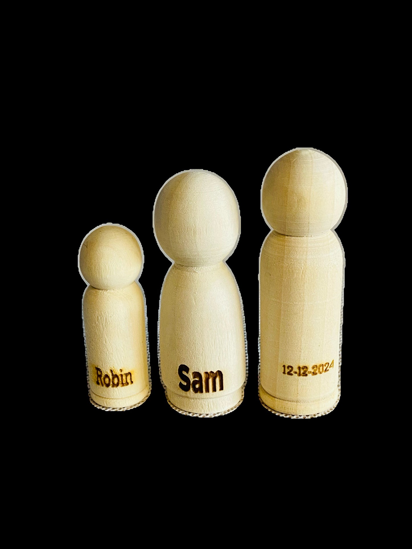 Houten poppetjes 50 of 65 mm
