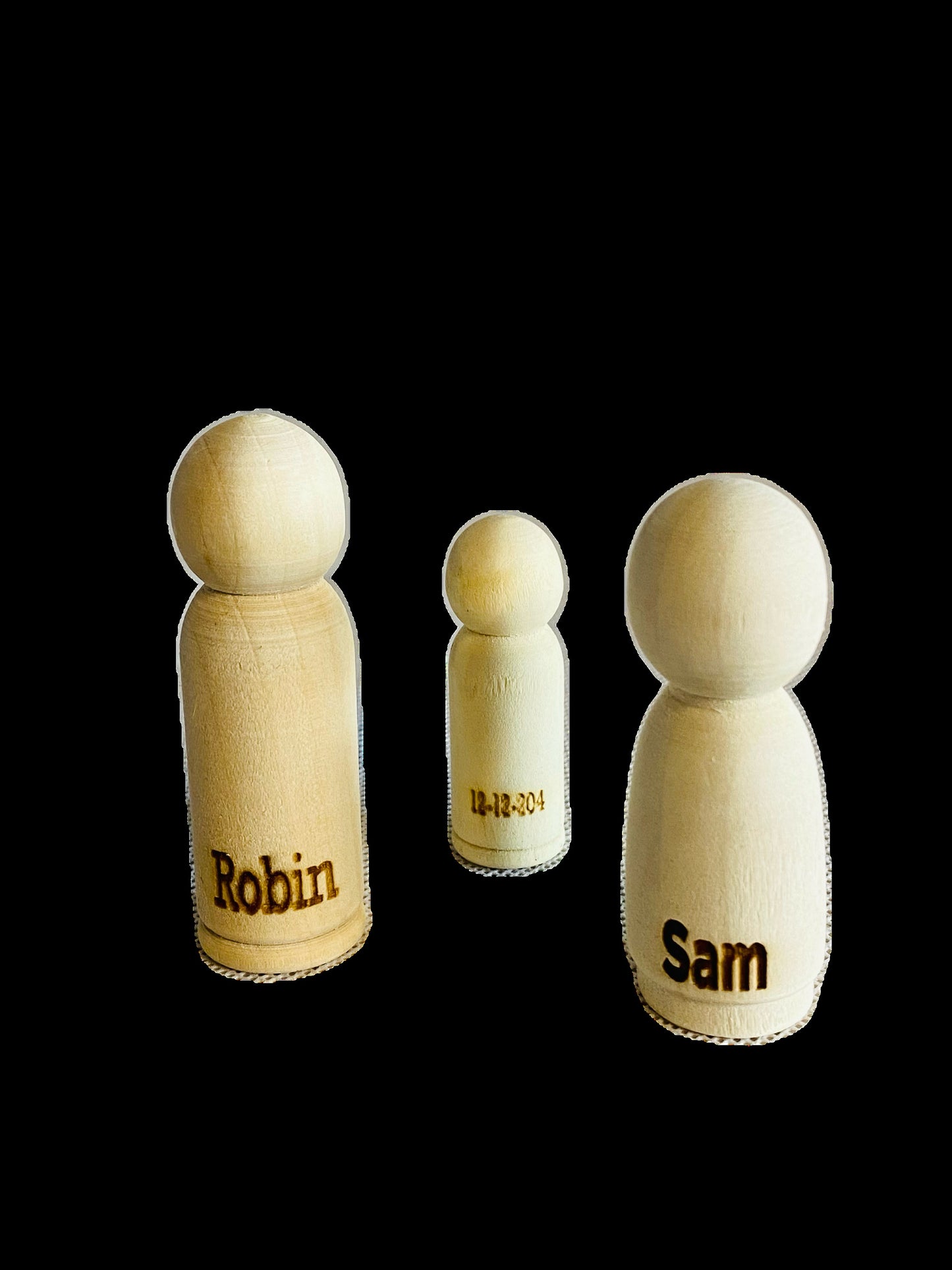 Houten poppetjes 50 of 65 mm