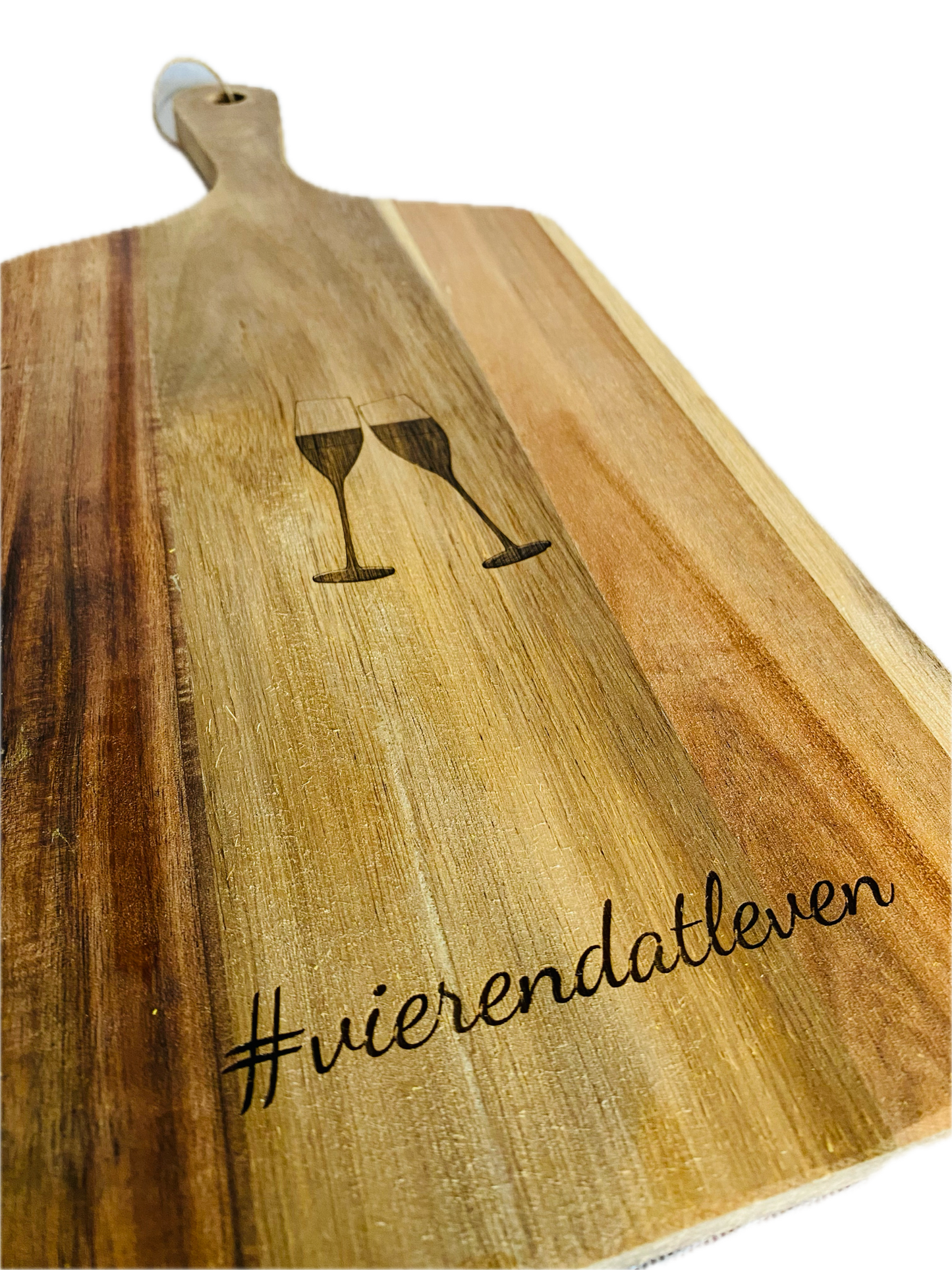 Borrelplank acacia rechthoek met handvat 50x20cm