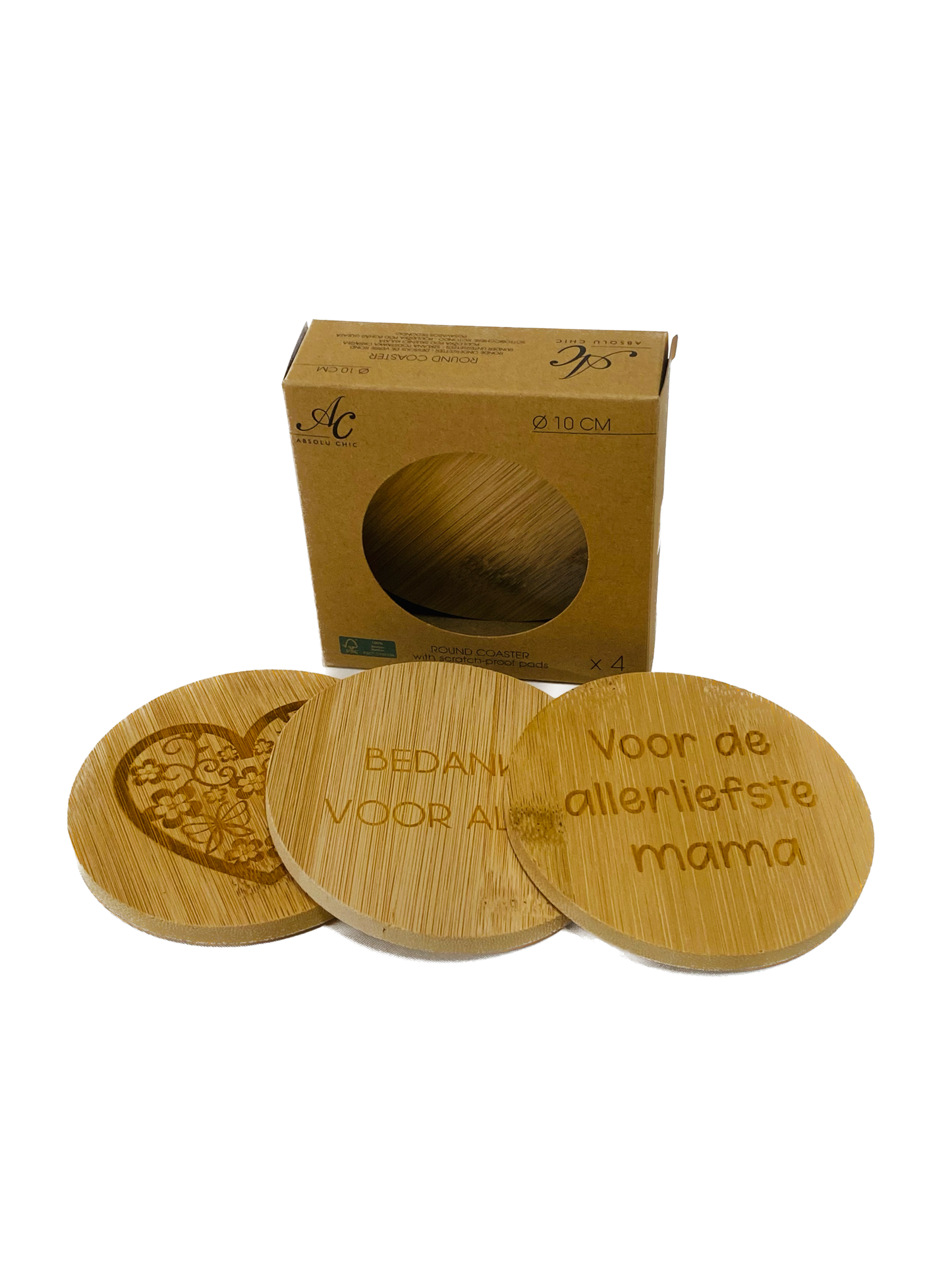 Onderzetter bamboe - set van 4